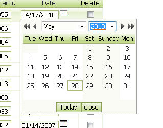 Firstdayofweek
